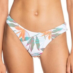 New ROXY Beach Classics Cheeky Mini Coverage Bikini Bottoms Tropical sz XL